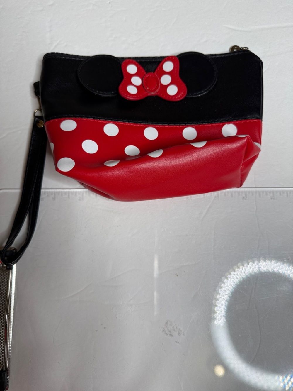 Minnie Mouse Red & Black Polka Dot Wristlet Pouch